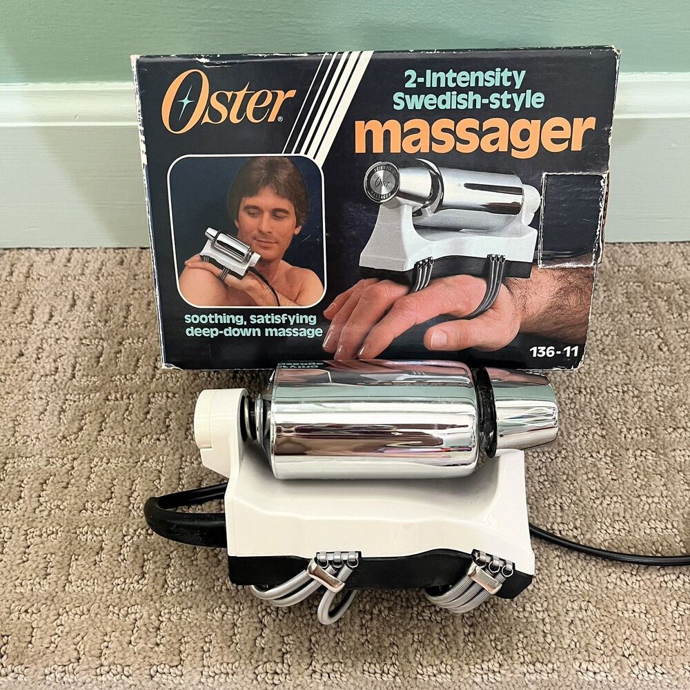 Vintage Oster 2 Intensity Swedish Style Massager Model 136-11 w/ Box USA 1983